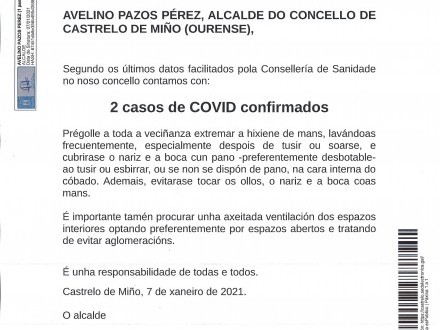 NOTA INFORMATIVA: Actualizaci�n datos COVID