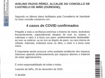 NOTA INFORMATIVA: Actualizaci�n datos COVID.