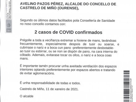 NOTA INFORMATIVA: Actualizaci�n datos COVID
