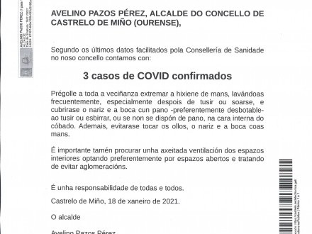 NOTA INFORMATIVA: Actualizaci�n datos COVID.