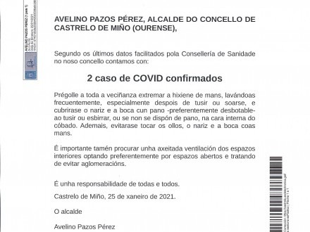 NOTA INFORMATIVA: Actualizaci�n datos COVID.