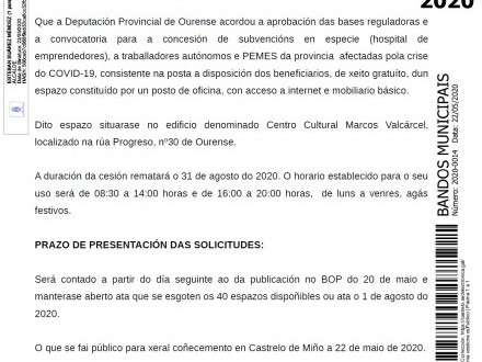 BANDO 14/2020: Subvenciones para aut�nomos y PYMES