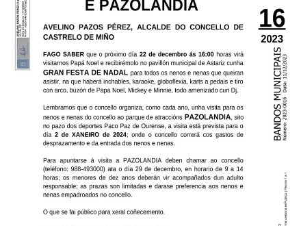 Festa de Nadal e Pazolandia en Castrelo de Mi�o