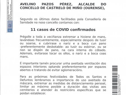 NOTA INFORMATIVA: COVID-19 PARA AS PR�XIMAS FESTIVIDADES DE TODOS OS SANTOS E DEFUNTOS