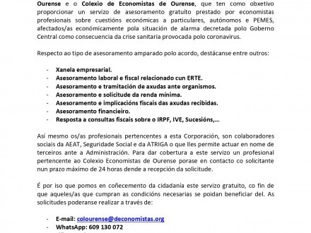 NOTA INFORMATIVA: Asesoramiento a particulares, aut�nomos y PYMES