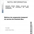 SUSPENSI�N TEMPORAL DEL SERVICIO DE CASTRELO BUS